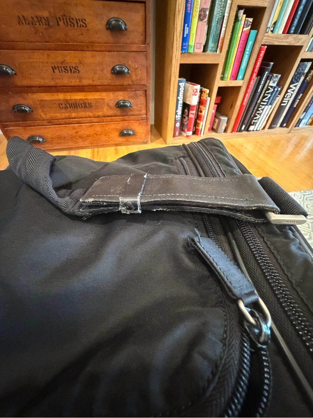Prada Black Nylon Duffel Bag with Logo Plaque